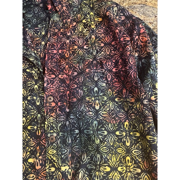 Pete‎ Huntington Bali Hawaiian Floral Shirt 2XL Long Sleeve Colorful Vacation - Picture 6 of 12